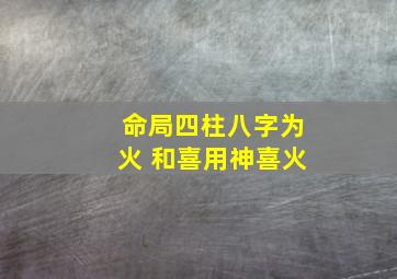 命局四柱八字为火 和喜用神喜火